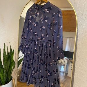 Rebecca Taylor floral dress in purple size 8